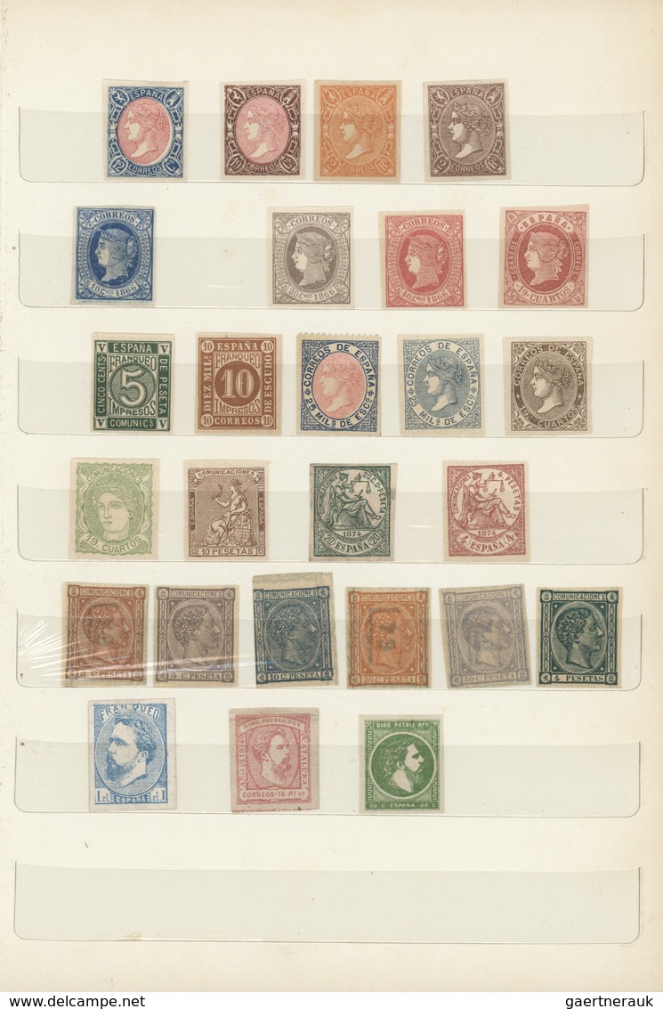 Spanien: 1850/1880, Collection Of Apprx. 60 Reprints Of Early Issues. - Oblitérés