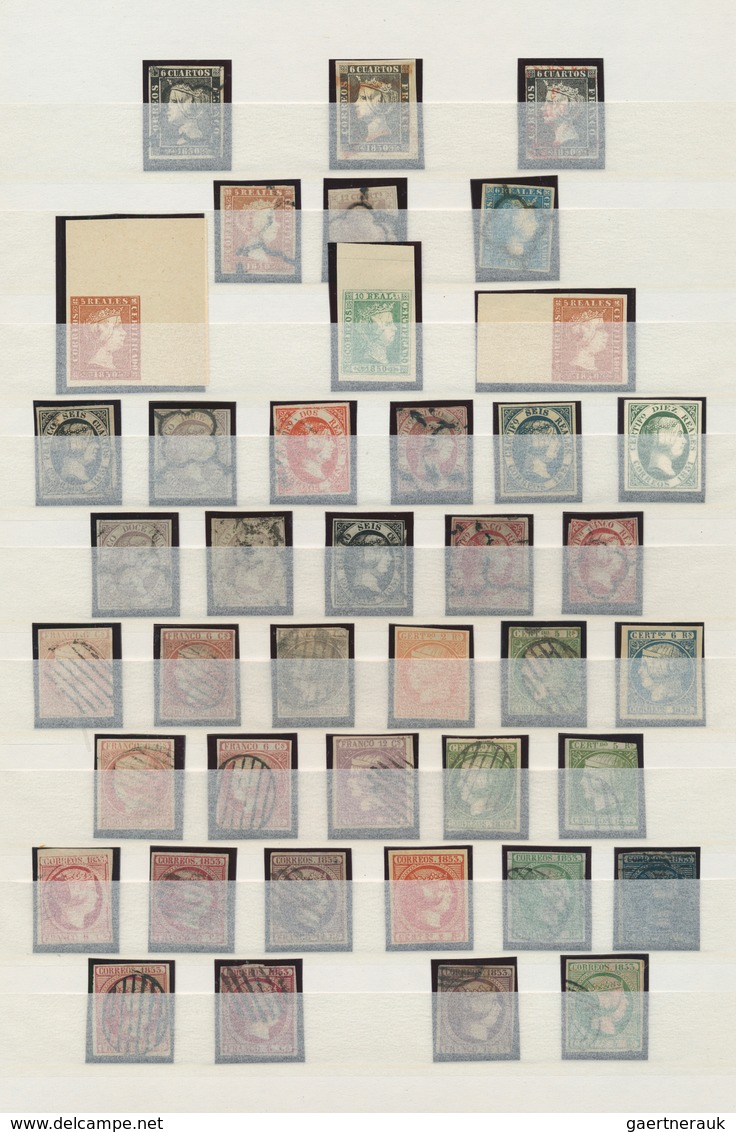 Spanien: 1850/1910 (ca.), Used And Mint Collection On Stockpages, Comprising Genuine Material And Fo - Oblitérés