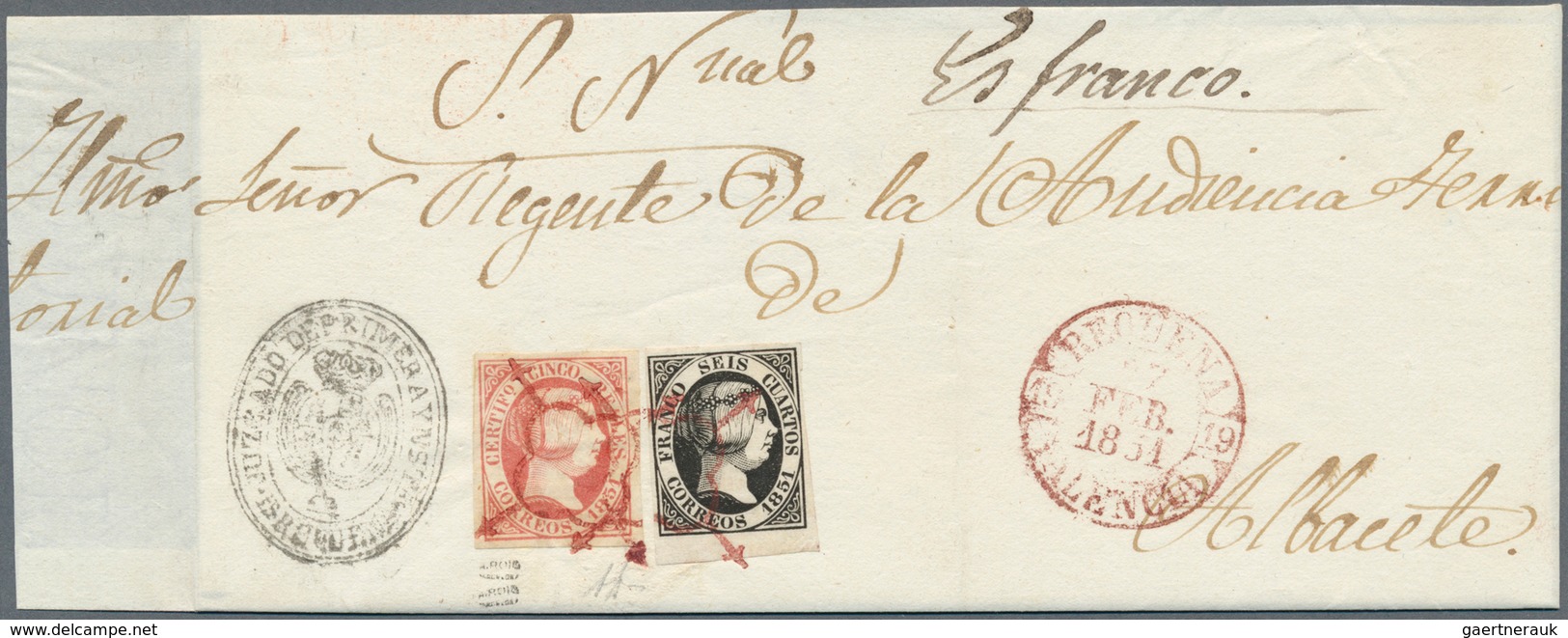 Spanien: 1850-1865 "JEWELS OF CLASSIC SPAIN": Specialized collection of top items of the imperforate