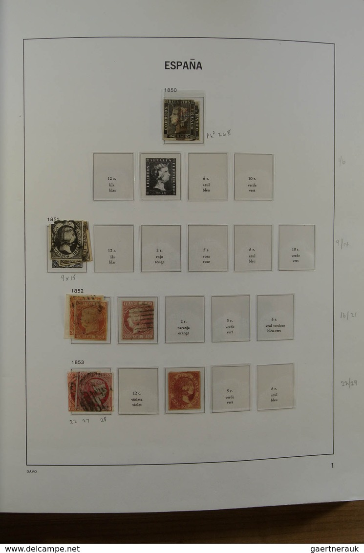 Spanien: 1850-2000. Well Filled, MNH, Mint Hinged And Used Collection Spain And Colonies In 6 Davo A - Usados