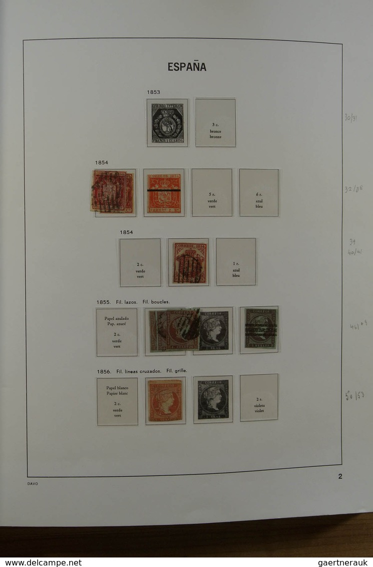 Spanien: 1850-2000. Well Filled, MNH, Mint Hinged And Used Collection Spain And Colonies In 6 Davo A - Oblitérés