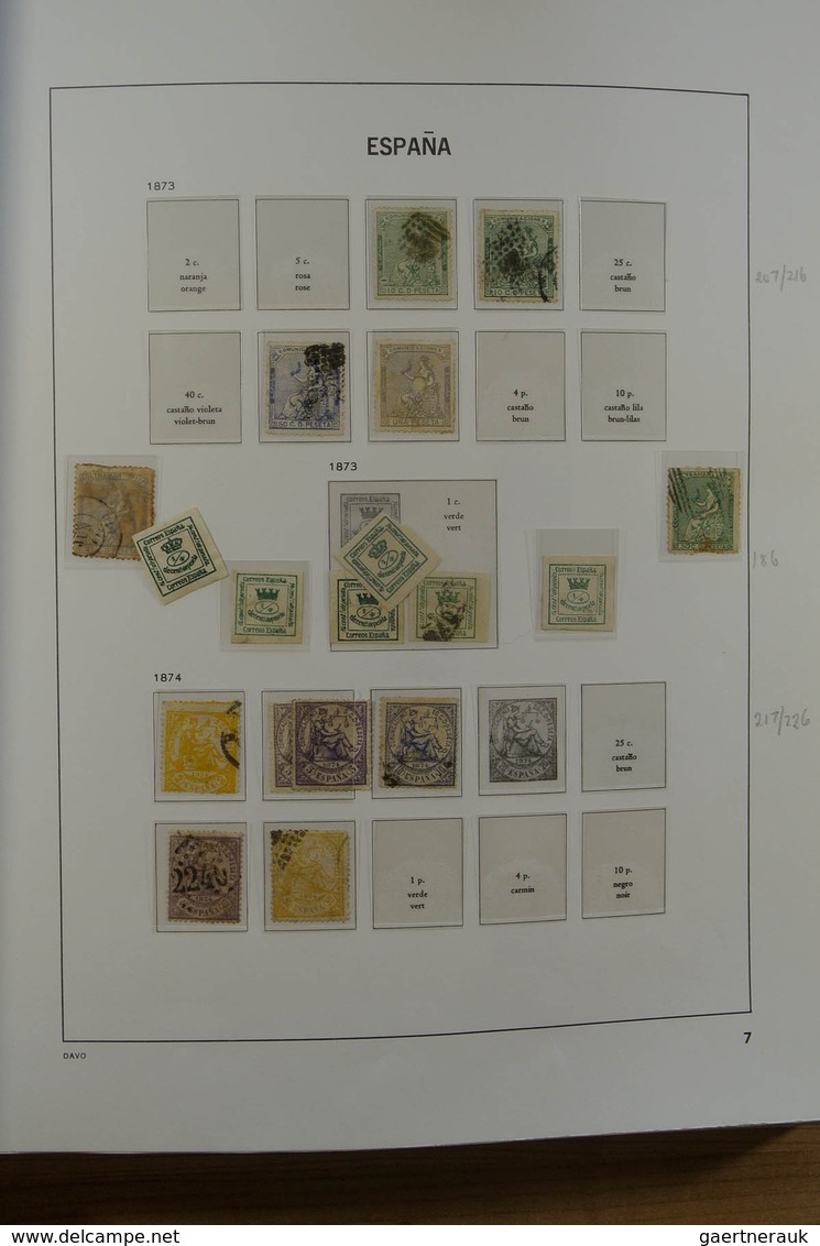Spanien: 1850-2000. Well Filled, MNH, Mint Hinged And Used Collection Spain And Colonies In 6 Davo A - Oblitérés
