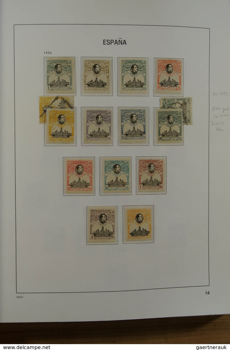 Spanien: 1850-2000. Well filled, MNH, mint hinged and used collection Spain and colonies in 6 Davo a