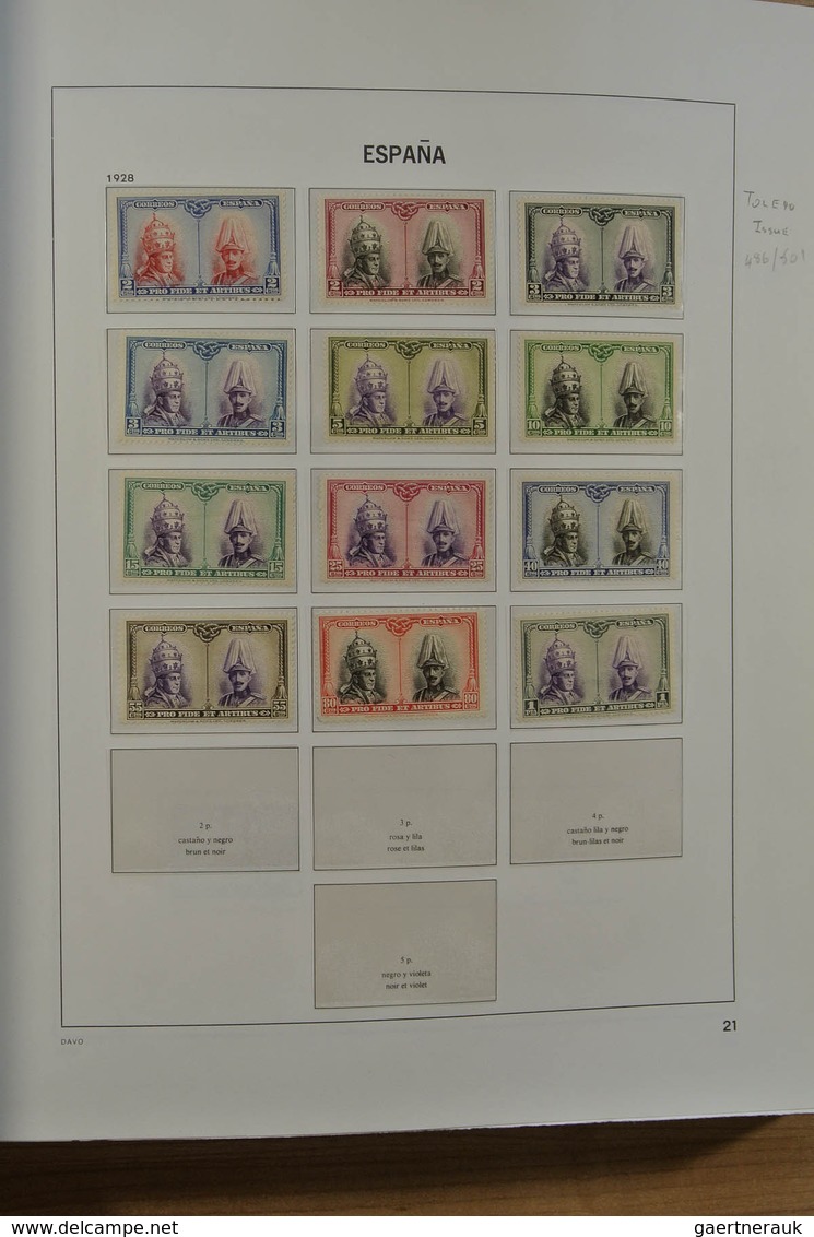 Spanien: 1850-2000. Well filled, MNH, mint hinged and used collection Spain and colonies in 6 Davo a