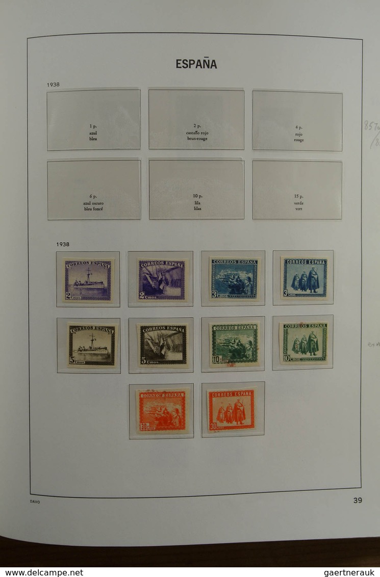 Spanien: 1850-2000. Well filled, MNH, mint hinged and used collection Spain and colonies in 6 Davo a