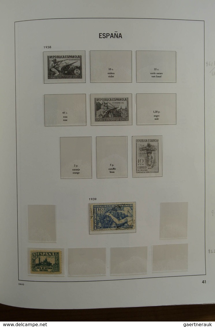 Spanien: 1850-2000. Well filled, MNH, mint hinged and used collection Spain and colonies in 6 Davo a