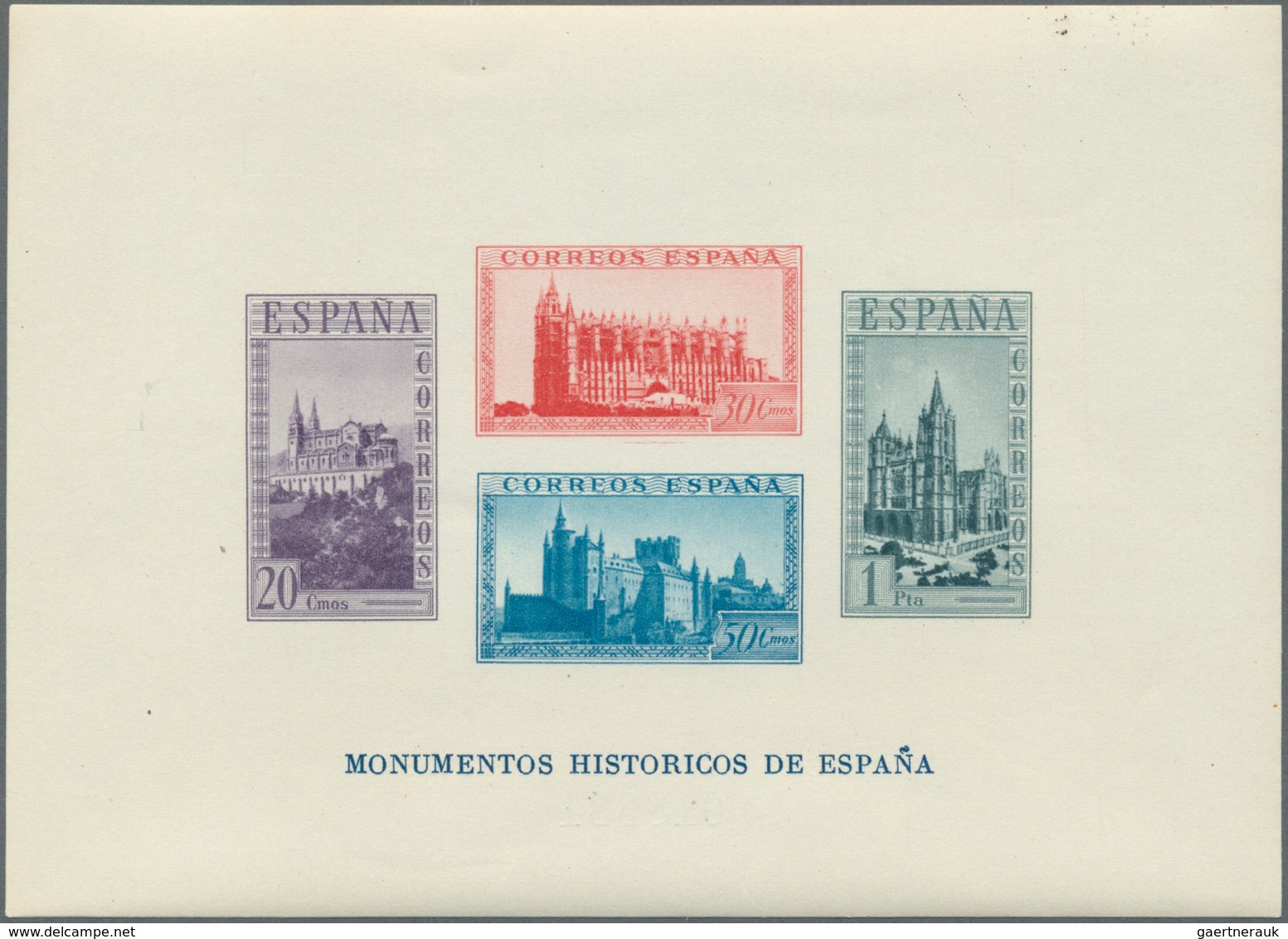 Spanien: 1938, Historical Monuments (cathedrals Of Covadonga, Palma De Mallorca And Leon Etc.) Lot W - Usados