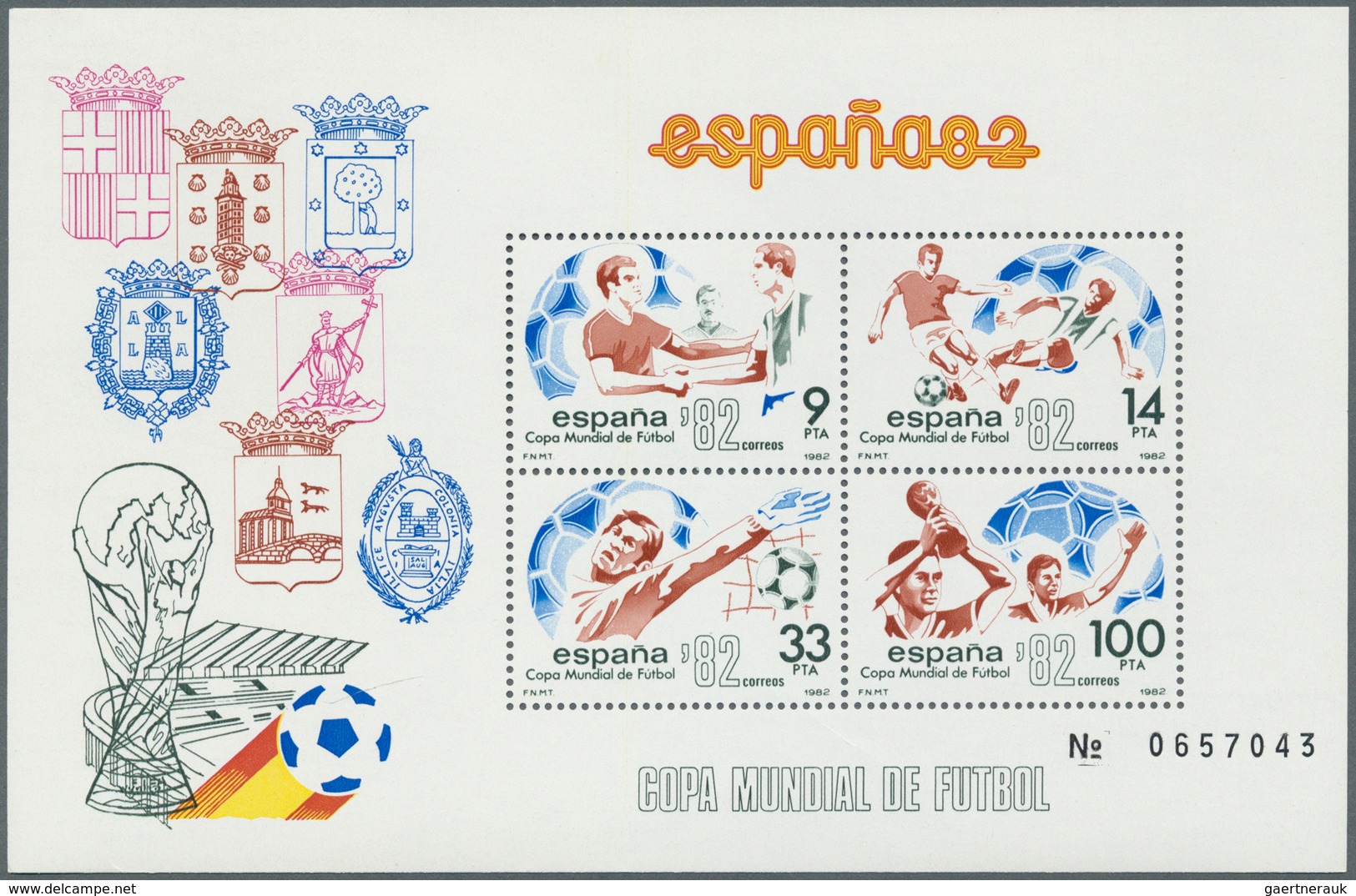 Spanien: 1982, Football World Championship Set Of Two Miniature Sheets In A Lot With About 50 Pairs, - Oblitérés