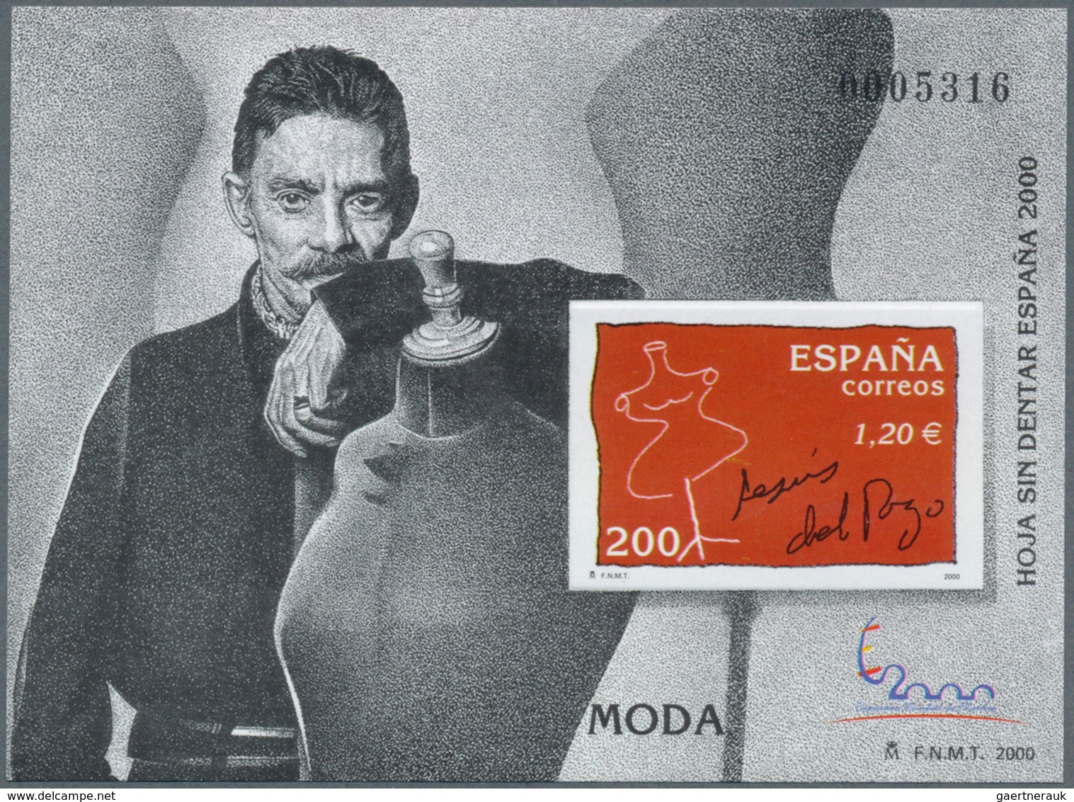 Spanien: 2000. Espana 2000 Intl. Philatelic Exhibition - Set of 11 imperforate souvenir sheets overp