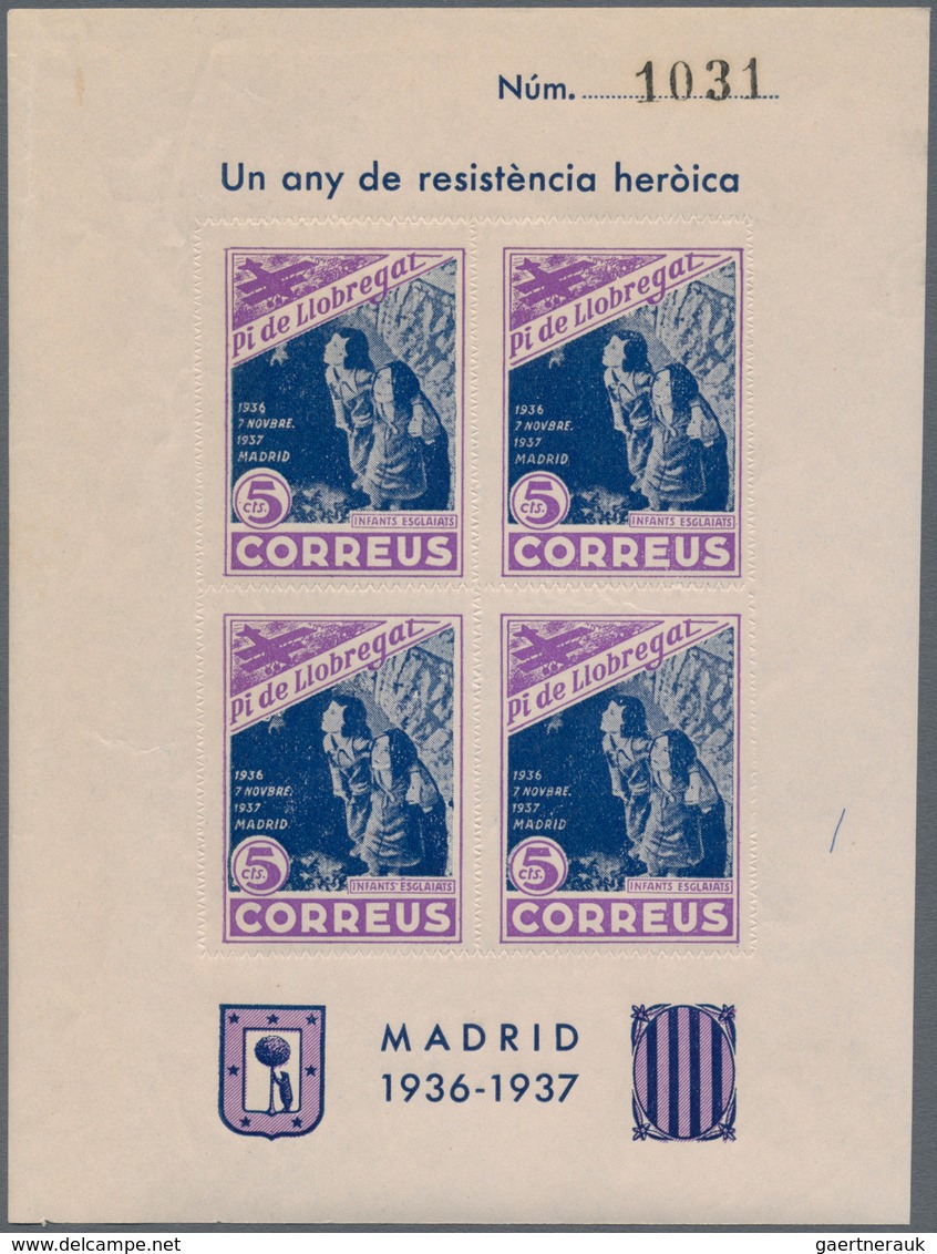 Spanien - Lokalausgaben: 1937, PI DE LLOBREGAT (Cataluna): Accumulation Of Five Different Types Of M - Emissions Nationalistes