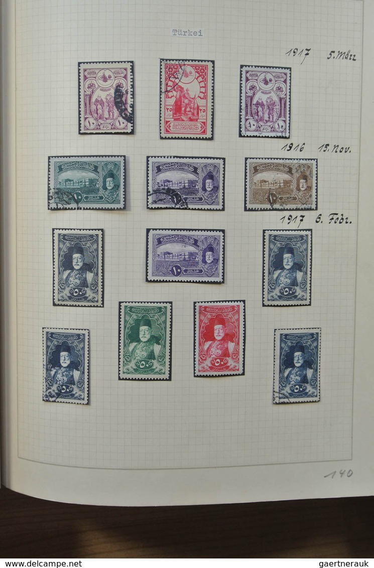 Türkei: 1863-1930. Very well filled, mint hinged and used collection Turkey 1863-1930 in blanc Borek