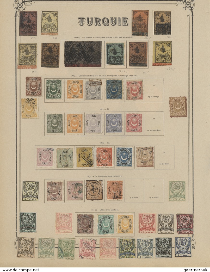 Türkei: 1869/1920, Collection Old Old Pages (stamps Hinged On Both Sides) Starting With Nine Stamp A - Neufs