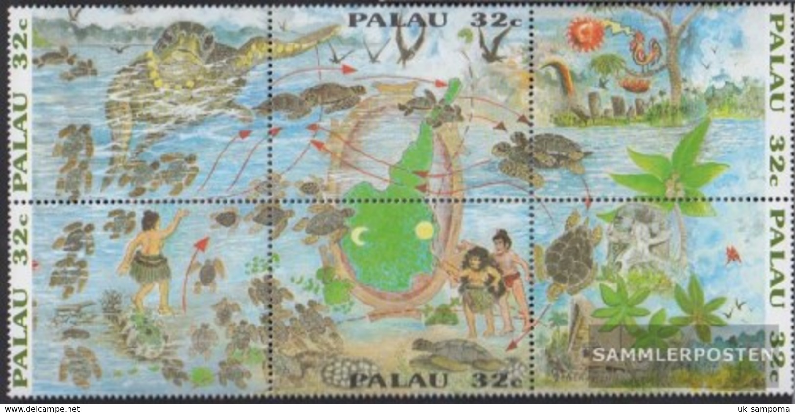 Palau-Islands 975-980 Six Block (complete Issue) Unmounted Mint / Never Hinged 1995 Protection The Seeschildkröte - Palau