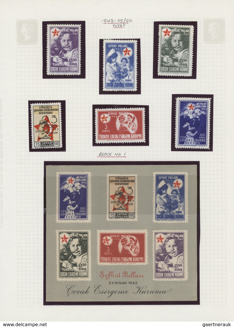 Türkei - Zwangszuschlagsmarken Für Den Roten Halbmond: 1916/1956, Mainly U/m Collection On Album Pag - Timbres De Bienfaisance