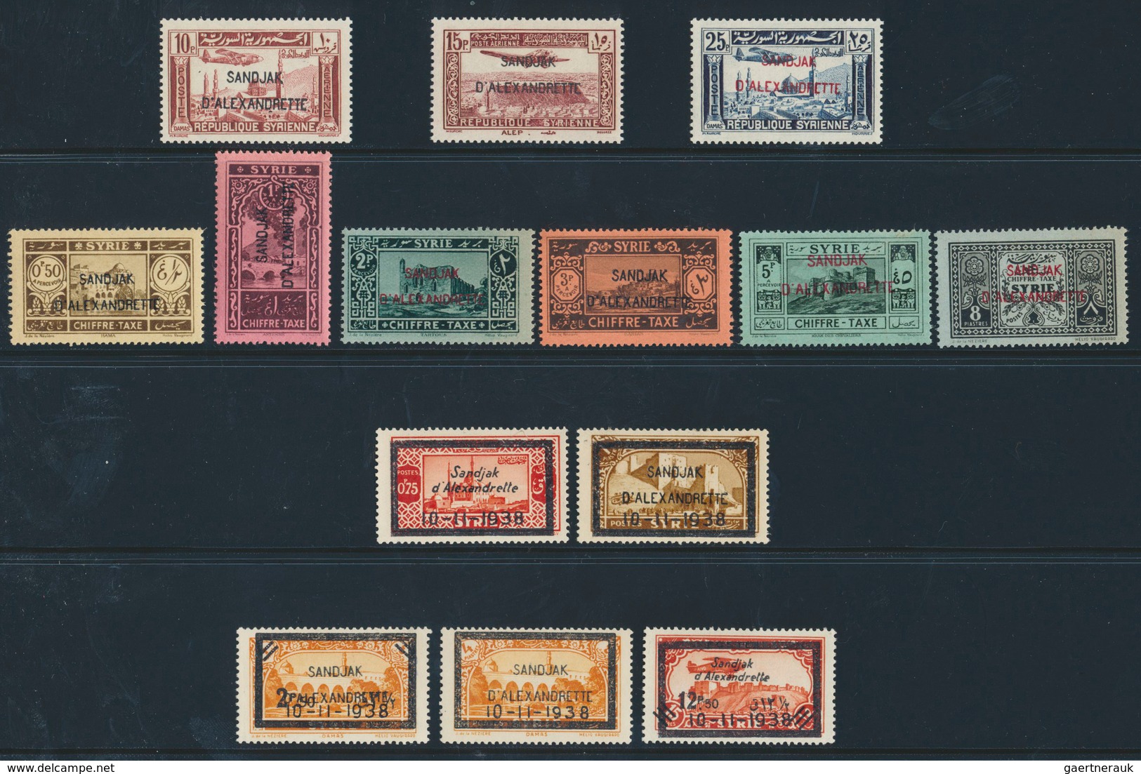 Türkei - Alexandrette: 1938, Alexandrette Complete Mint Never Hinged Set Of 31 Values, Isf. Catalogu - Neufs