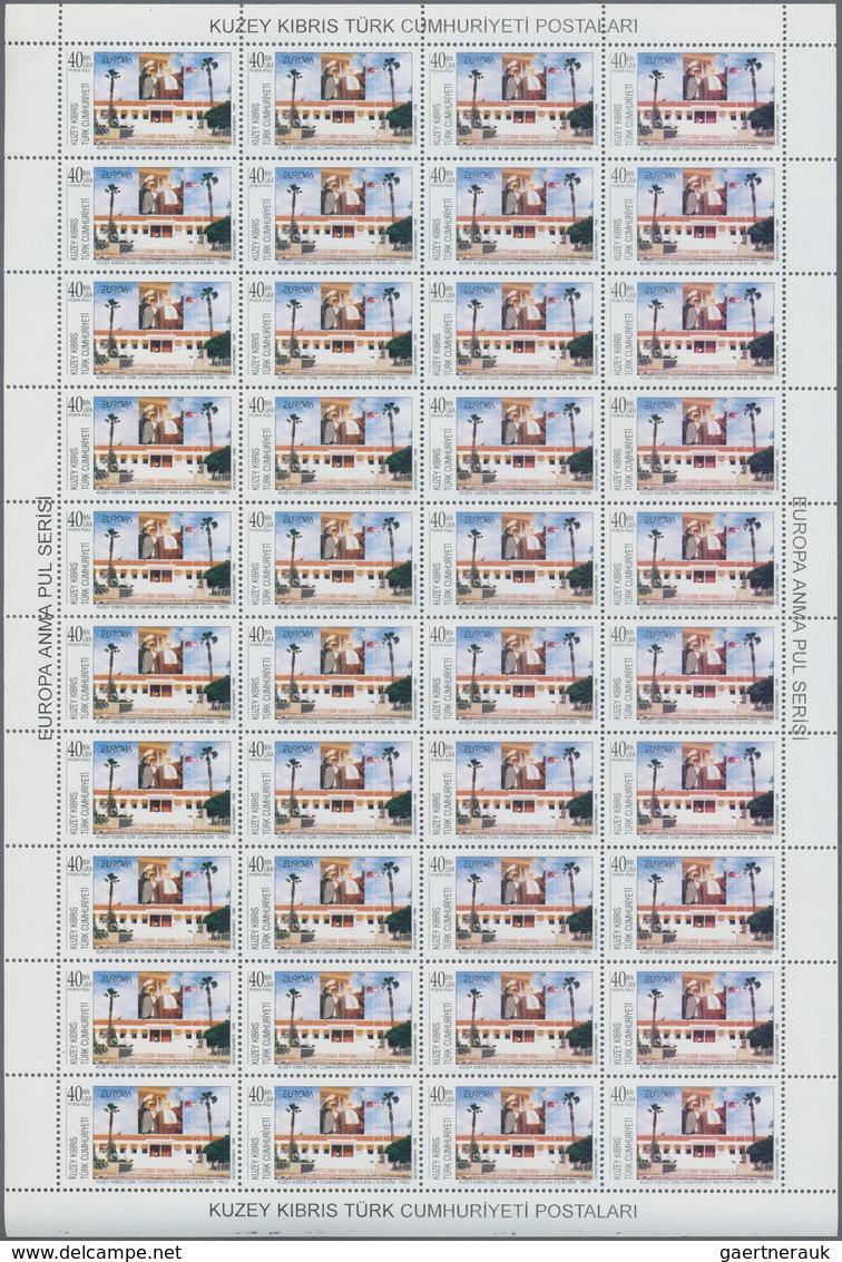 Türkisch Zypern: 1993/1998, Stock Of The Europa Issues In The Following Amounts: 1993 (block Michel - Cartas & Documentos