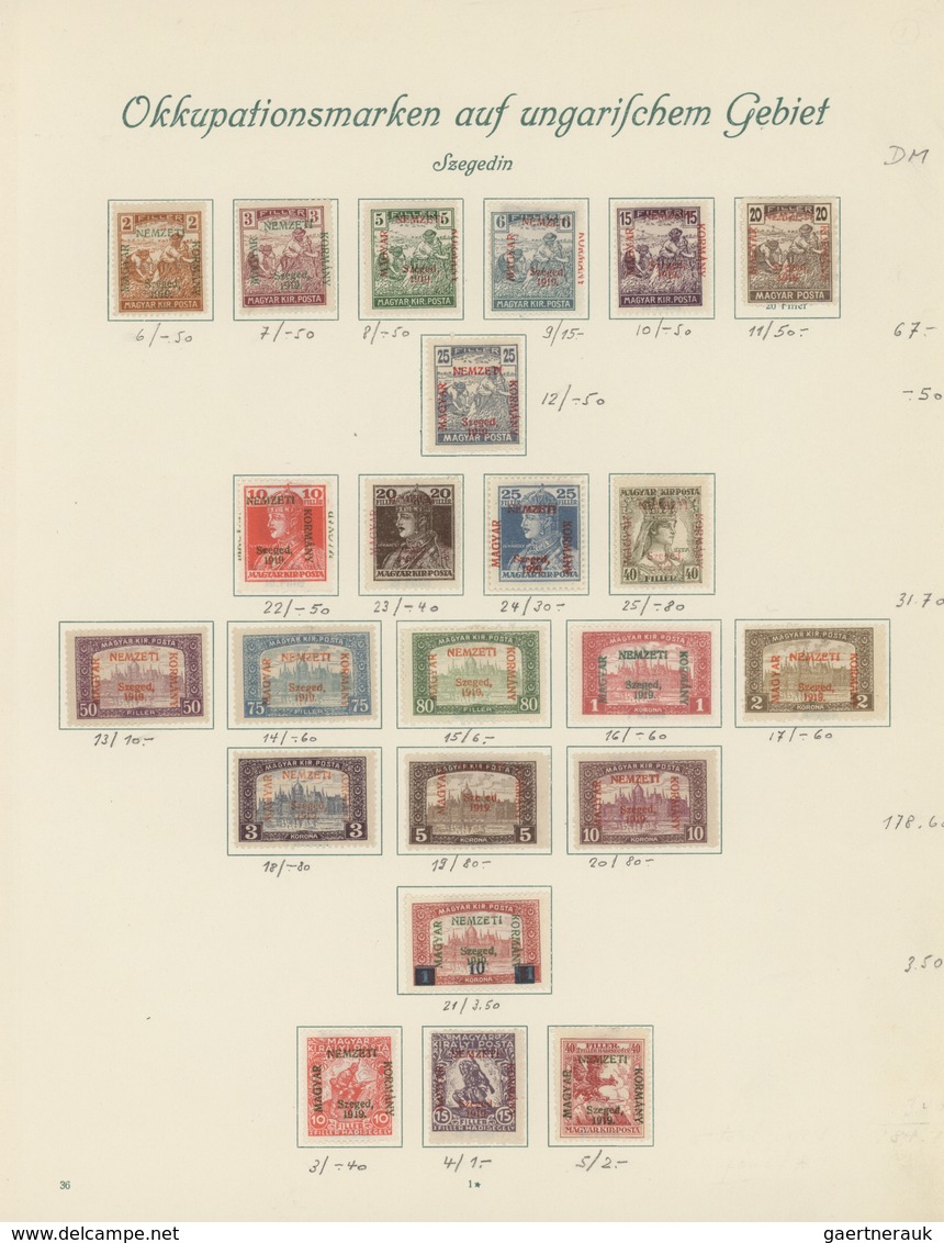 Ungarn - Besetzte Gebiete: Arad: 1919/1921, Mainly Mint Collection Of Apprx. 300 Stamps On Borek Alb - Autres & Non Classés