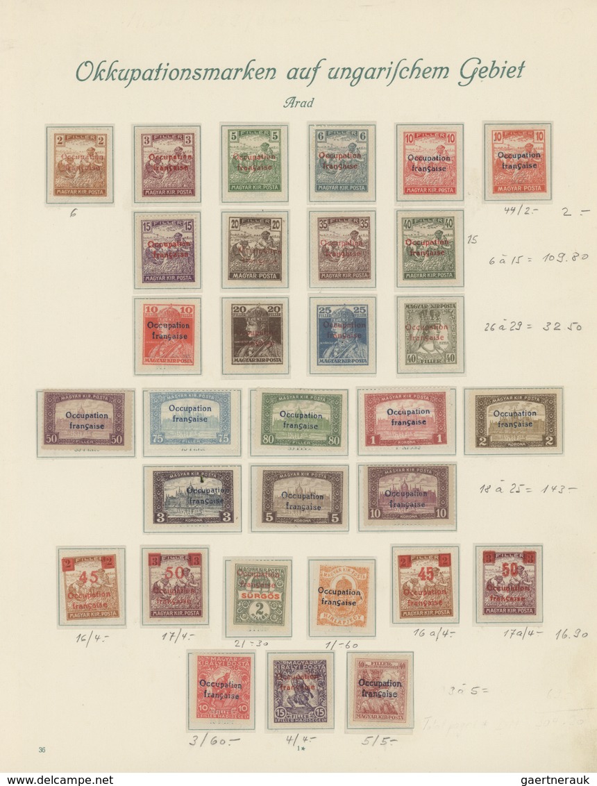 Ungarn - Besetzte Gebiete: Arad: 1919/1921, Mainly Mint Collection Of Apprx. 300 Stamps On Borek Alb - Autres & Non Classés