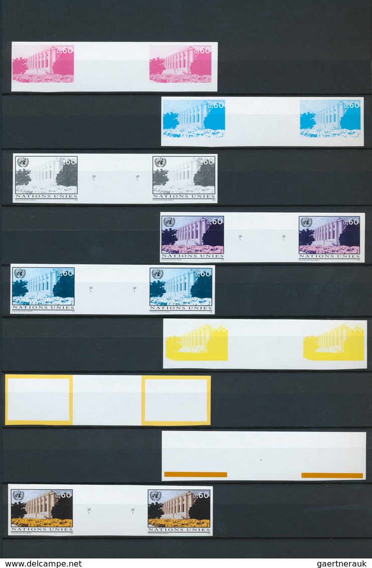 Vereinte Nationen - Genf: 1990/2000 (ca). Umfangreiche Sammlung mit über 2000 PROBEDRUCK-Marken und