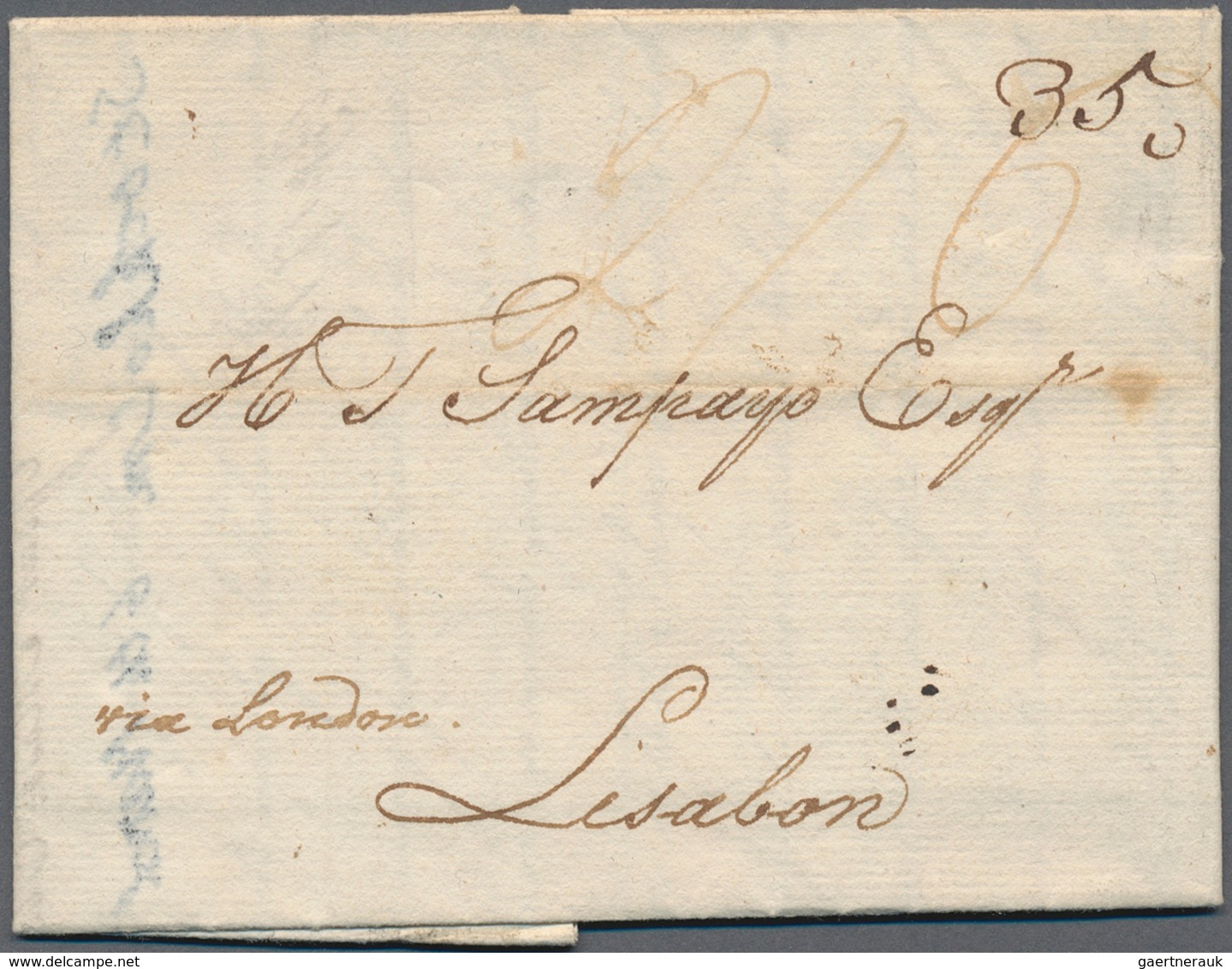Europa: 1818/1848, Interessante Partie Mit Sieben Faltbriefen Nach London Bzw. Mit Britischer Post B - Europe (Other)