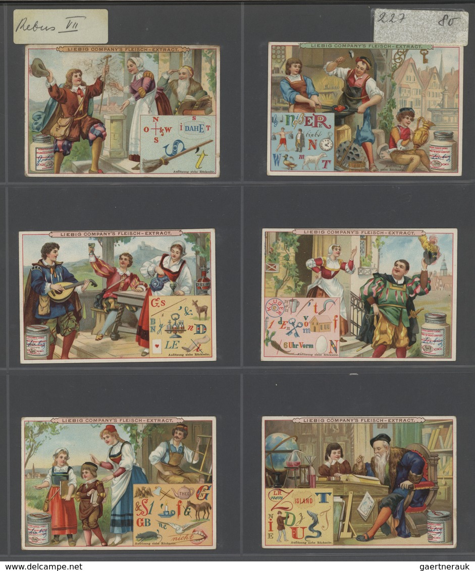 Europa: 1880/1960 (ca.), Liebig trading cards, massive dealers stocks covering 95 albums and 39 boxe