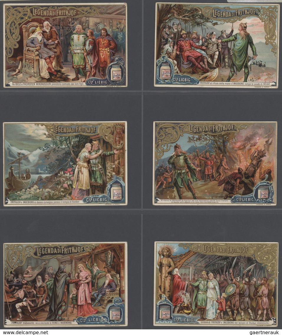 Europa: 1880/1960 (ca.), Liebig trading cards, massive dealers stocks covering 95 albums and 39 boxe