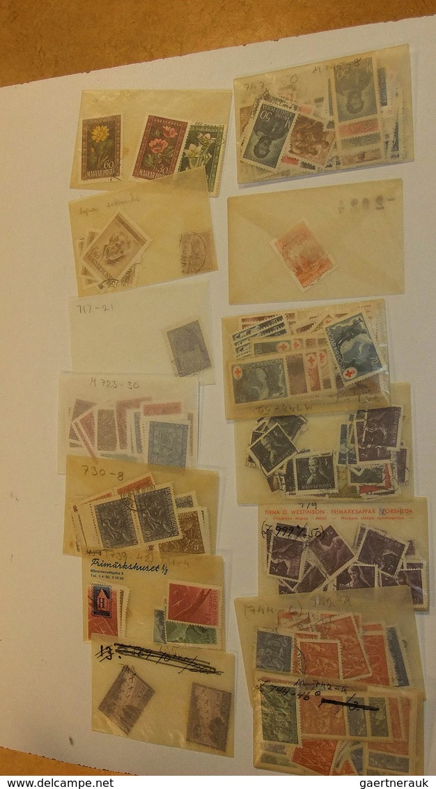 Europa - Ost: MNH, mint hinged and used lot Eastern Europe in glassines in box. Contains very much m