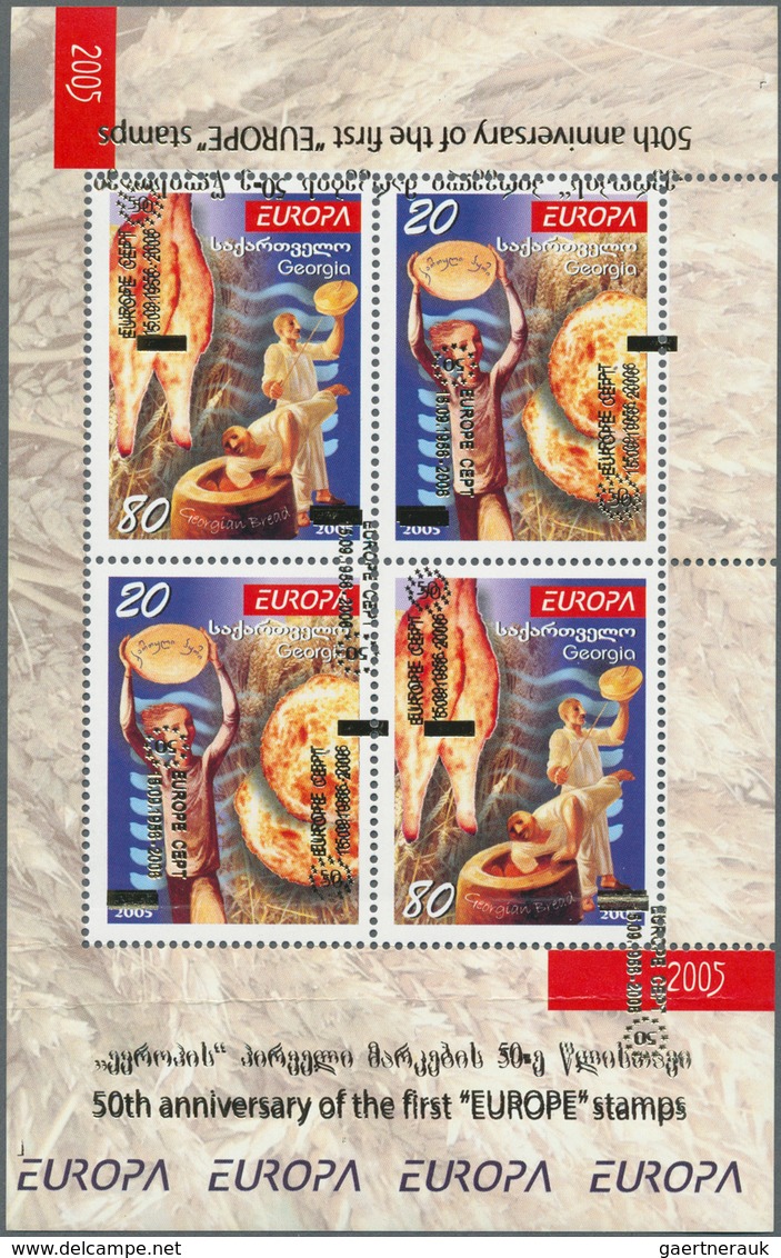 Europa-Union (CEPT): 2006, GEORGIA: 50 Years Of Europa Stamps Both Values In Miniature Sheets With O - Autres - Europe