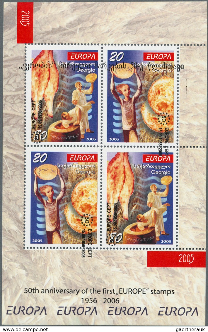 Europa-Union (CEPT): 2006, GEORGIA: 50 Years Of Europa Stamps Both Values In Miniature Sheets With O - Otros - Europa