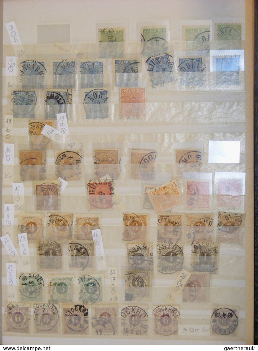 Skandinavien: 1851-2000. MNH, mint hinged and used collection Scandinavia 1851-2000 in 7 old stockbo