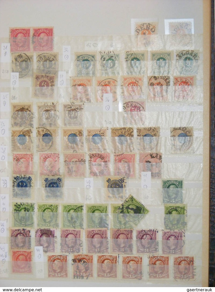 Skandinavien: 1851-2000. MNH, mint hinged and used collection Scandinavia 1851-2000 in 7 old stockbo