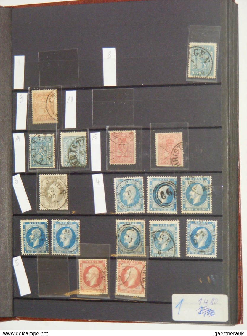 Skandinavien: 1851-2000. MNH, mint hinged and used collection Scandinavia 1851-2000 in 7 old stockbo