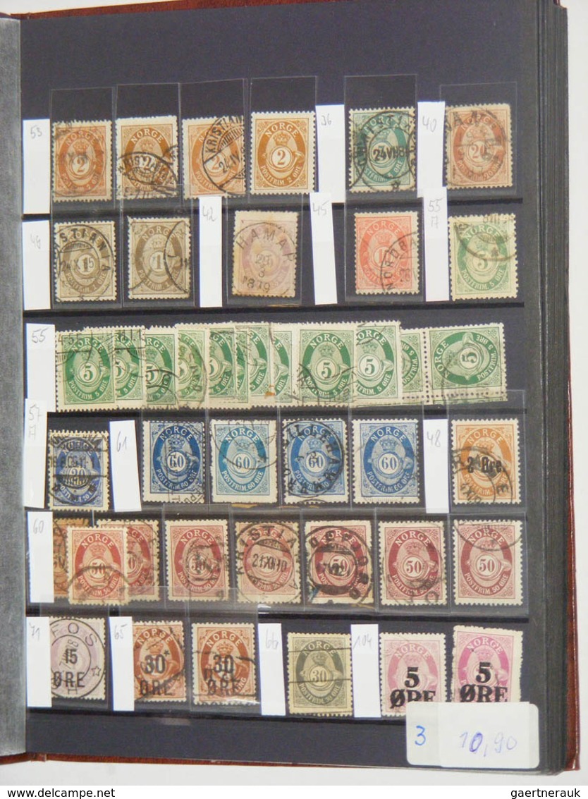 Skandinavien: 1851-2000. MNH, mint hinged and used collection Scandinavia 1851-2000 in 7 old stockbo