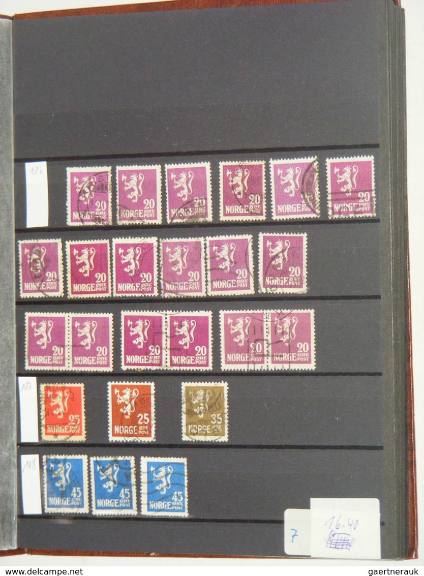 Skandinavien: 1851-2000. MNH, mint hinged and used collection Scandinavia 1851-2000 in 7 old stockbo