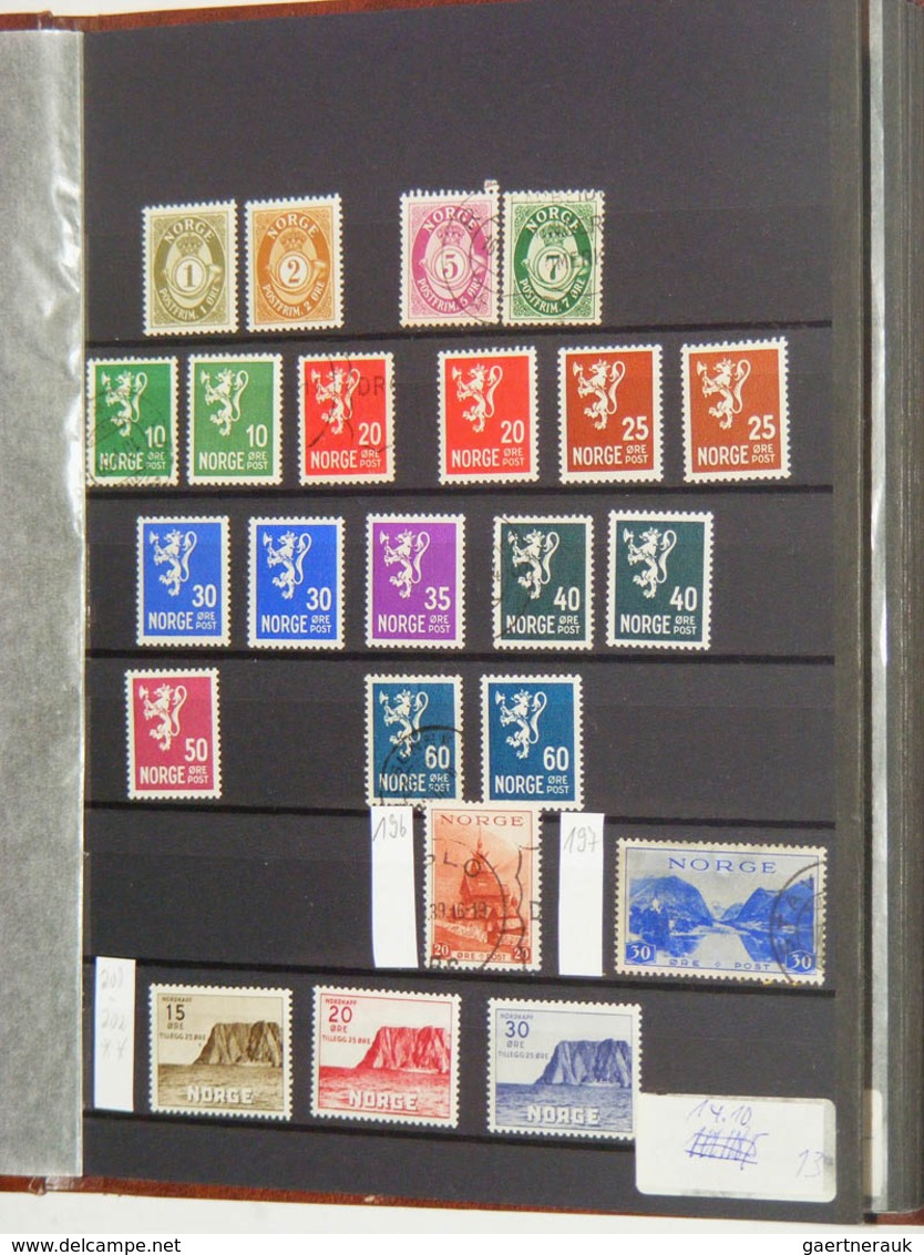 Skandinavien: 1851-2000. MNH, mint hinged and used collection Scandinavia 1851-2000 in 7 old stockbo