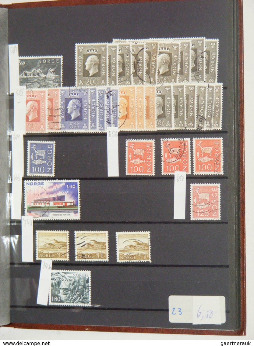 Skandinavien: 1851-2000. MNH, mint hinged and used collection Scandinavia 1851-2000 in 7 old stockbo