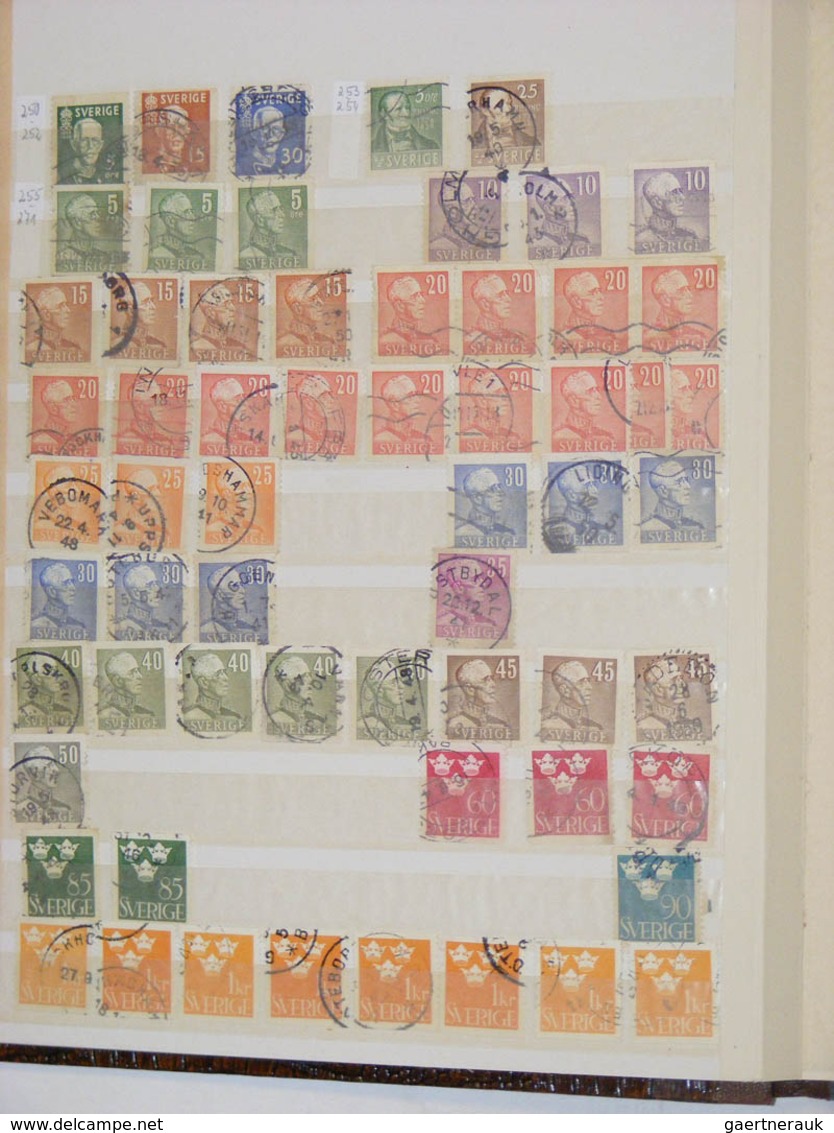 Skandinavien: 1851-2000. MNH, mint hinged and used collection Scandinavia 1851-2000 in 7 old stockbo