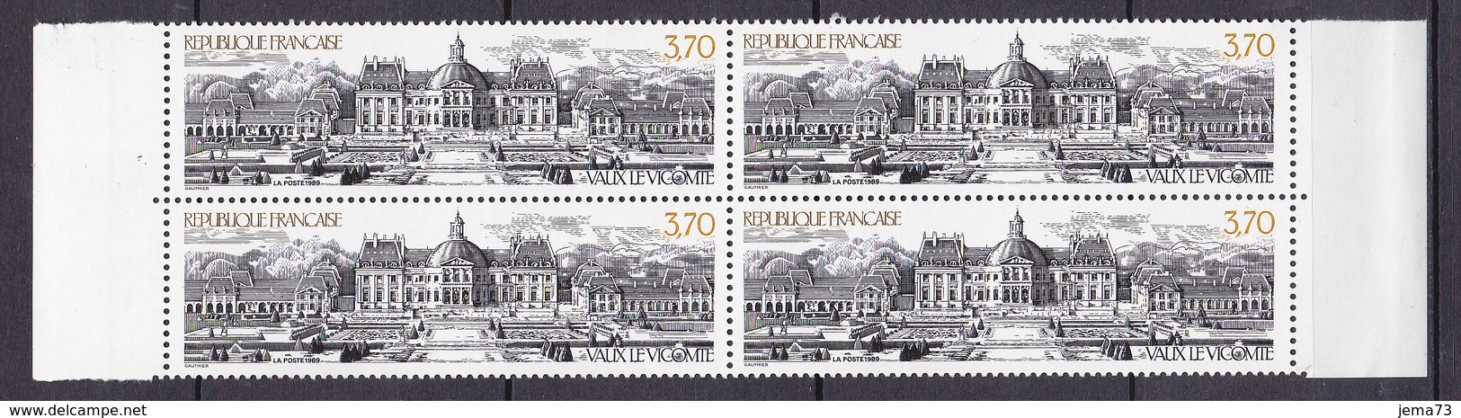 N° 2587 Série Touristique Château De Vaux-le-Vicomte: Un Bloc De 4 Timbres Neuf Impeccable - Neufs