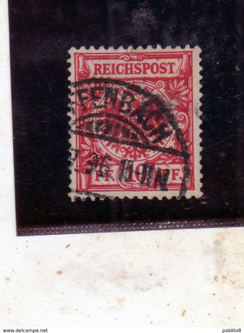 GERMANY GERMANIA GERMAN REICH  EMPIRE  IMPERO 1889 1900 EAGLE AQUILA 10pf USATO USED OBLITERE' - Usati