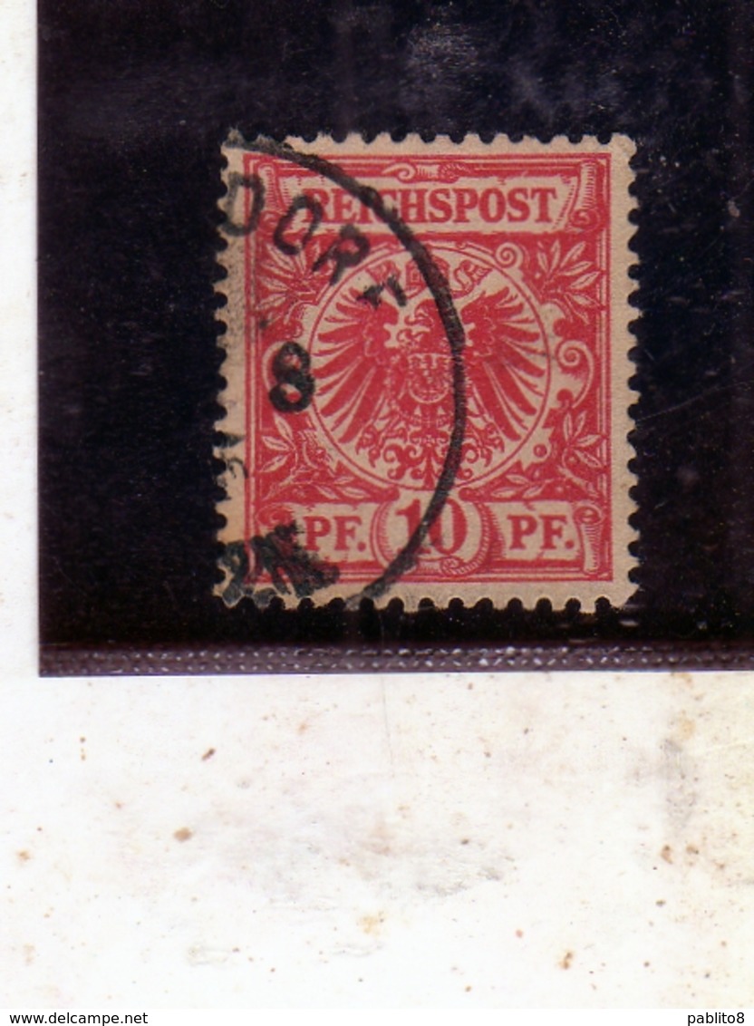 GERMANY GERMANIA GERMAN REICH  EMPIRE  IMPERO 1889 1900 EAGLE AQUILA 10pf USATO USED OBLITERE' - Usati