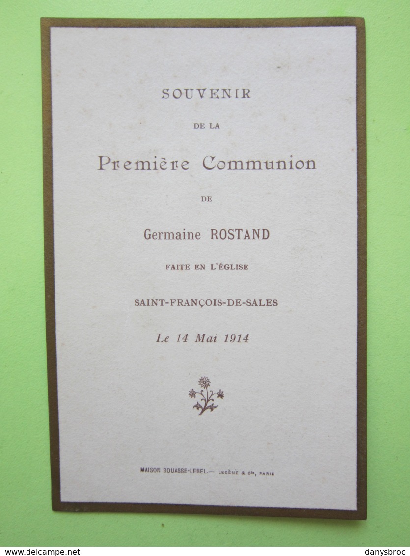 LA Cène (d'après Léonard De Vinci) Germaine ROSTAND, St-François-de-Sales 14 Mai 1914 - Chromo, Image Religieuse, Pieuse - Images Religieuses