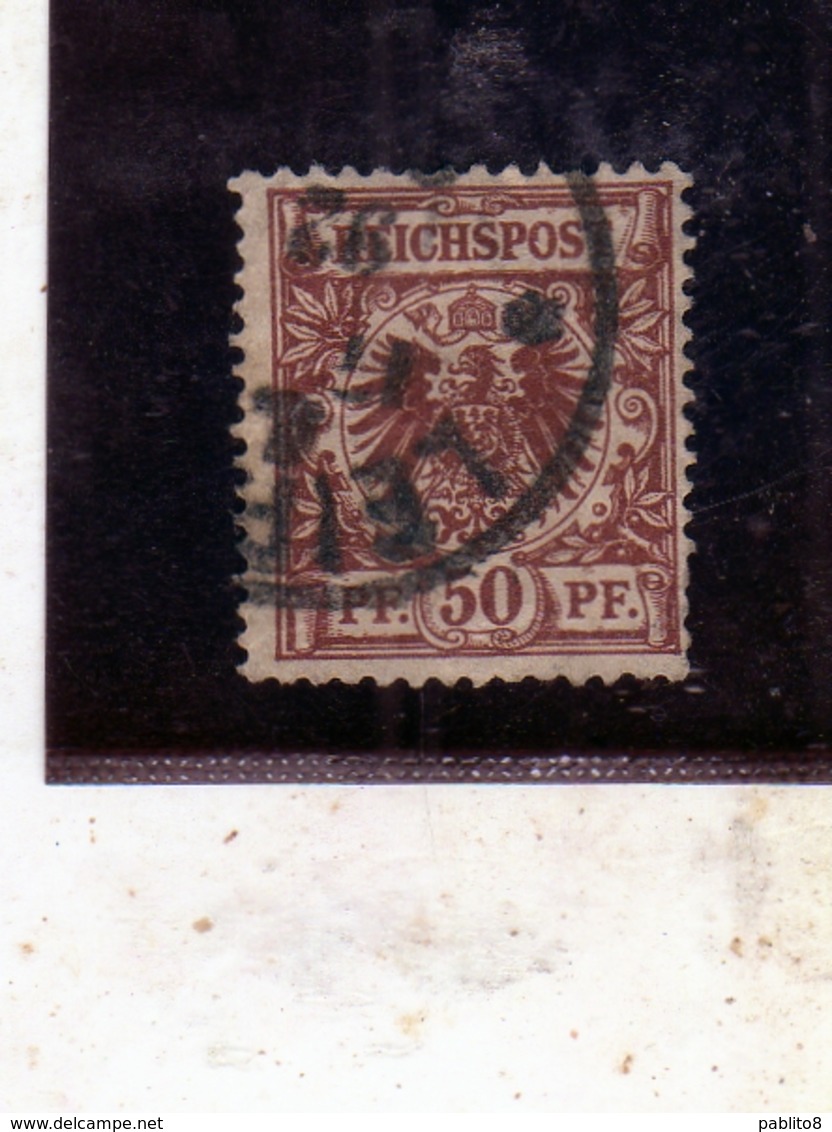 GERMANY GERMANIA GERMAN REICH  EMPIRE  IMPERO 1889 1900 EAGLE AQUILA 50pf USATO USED OBLITERE' - Usati