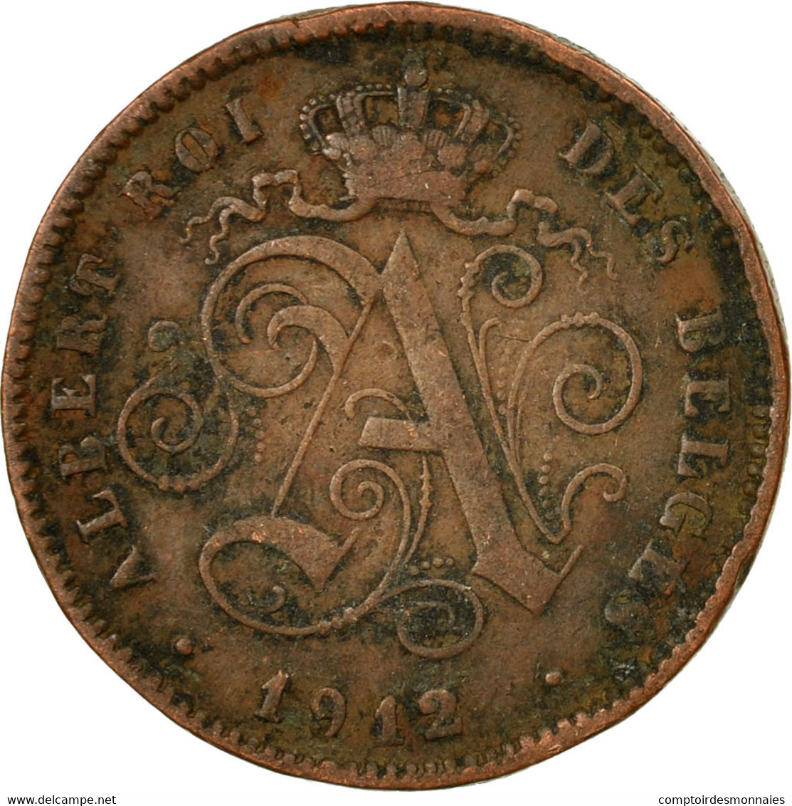 Monnaie, Belgique, Albert I, 2 Centimes, 1912, TB+, Cuivre, KM:64 - 2 Cents