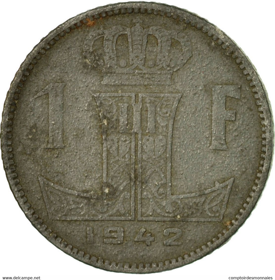 Monnaie, Belgique, Franc, 1942, TB+, Zinc, KM:128 - 1 Franc