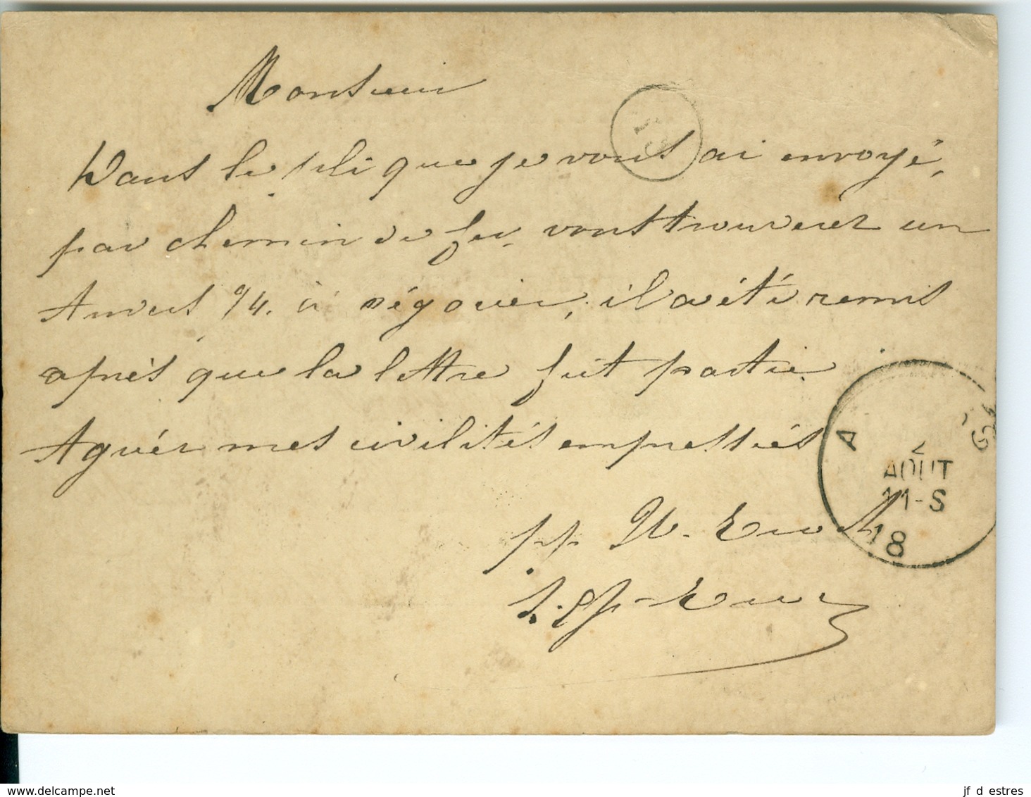 Carte Correspondance AS CàD Boom & A    S 1877 Cachet Henri Troch à Louis Keusters Agent De Change Anvers Entier Postal - Briefkaarten 1871-1909