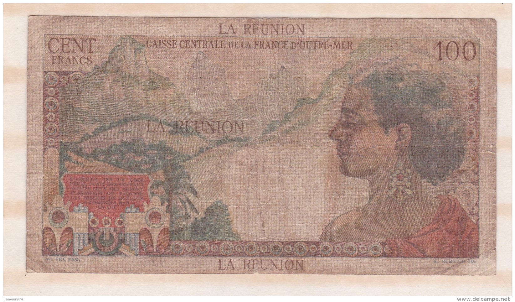 Ile De La Réunion 100 Francs Type 1946 LA BOURDONNAIS, Alphabet O.35, N° 59239 - Réunion