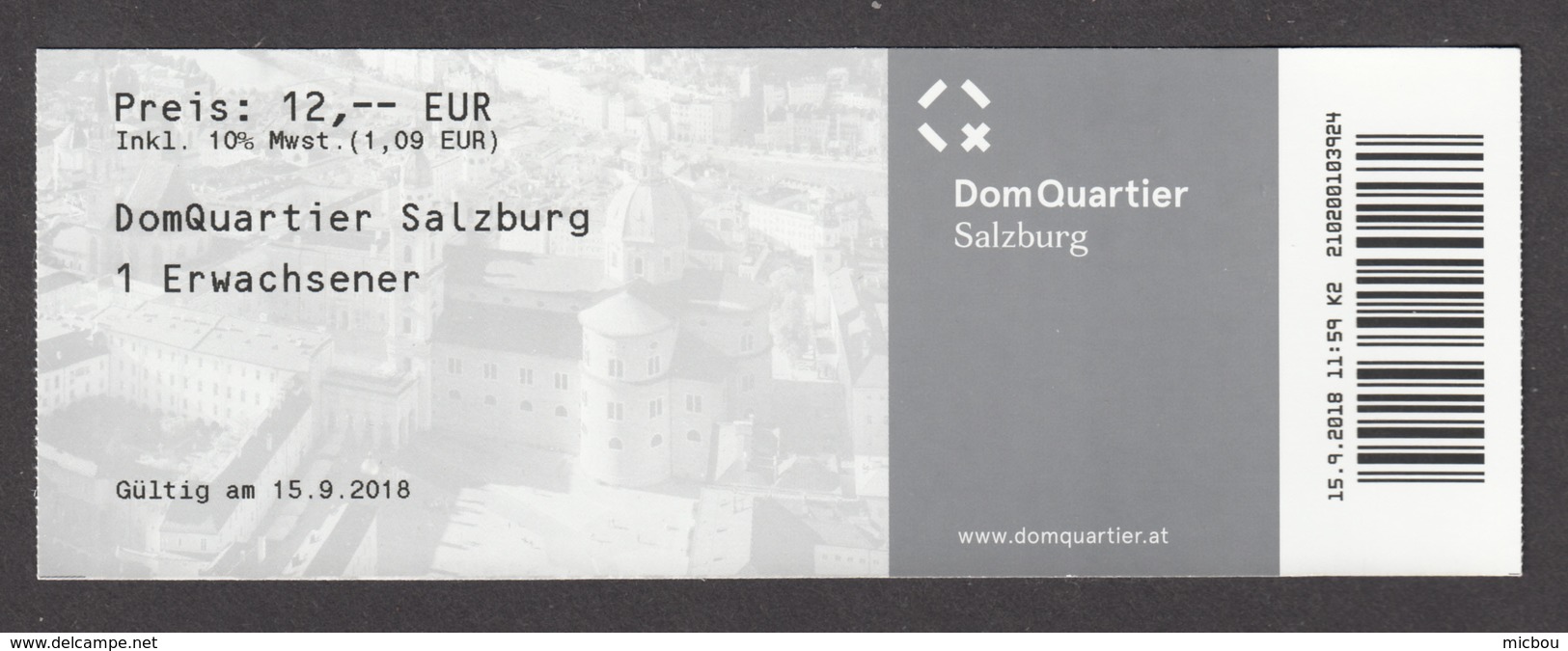 Autriche, Austria, Salzburg, Salzbourg, 2018, Cathédrale Et Appartements Royaux, Cathedral And Royal Appartments - Biglietti D'ingresso