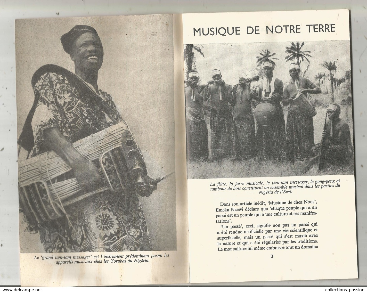 MUSIC Of Our Land AND OUR TRADITIONAL DANCES , NIGERIA ,3 Scans , French Version , Frais Fr 2.25e - Musica