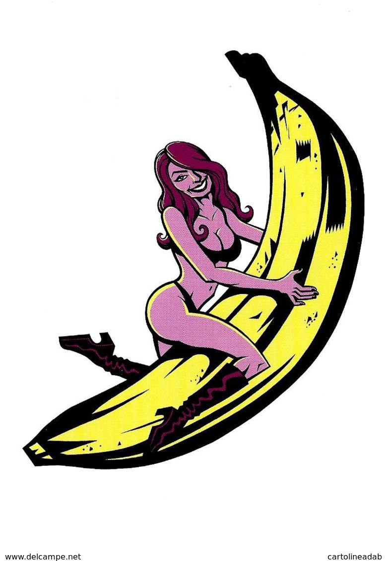 [MD2269] CPM - FUMETTI - DONNA CHE CAVALCA BANANA - LET'S ROCK THE ARTS BABY! - NV - Non Classificati