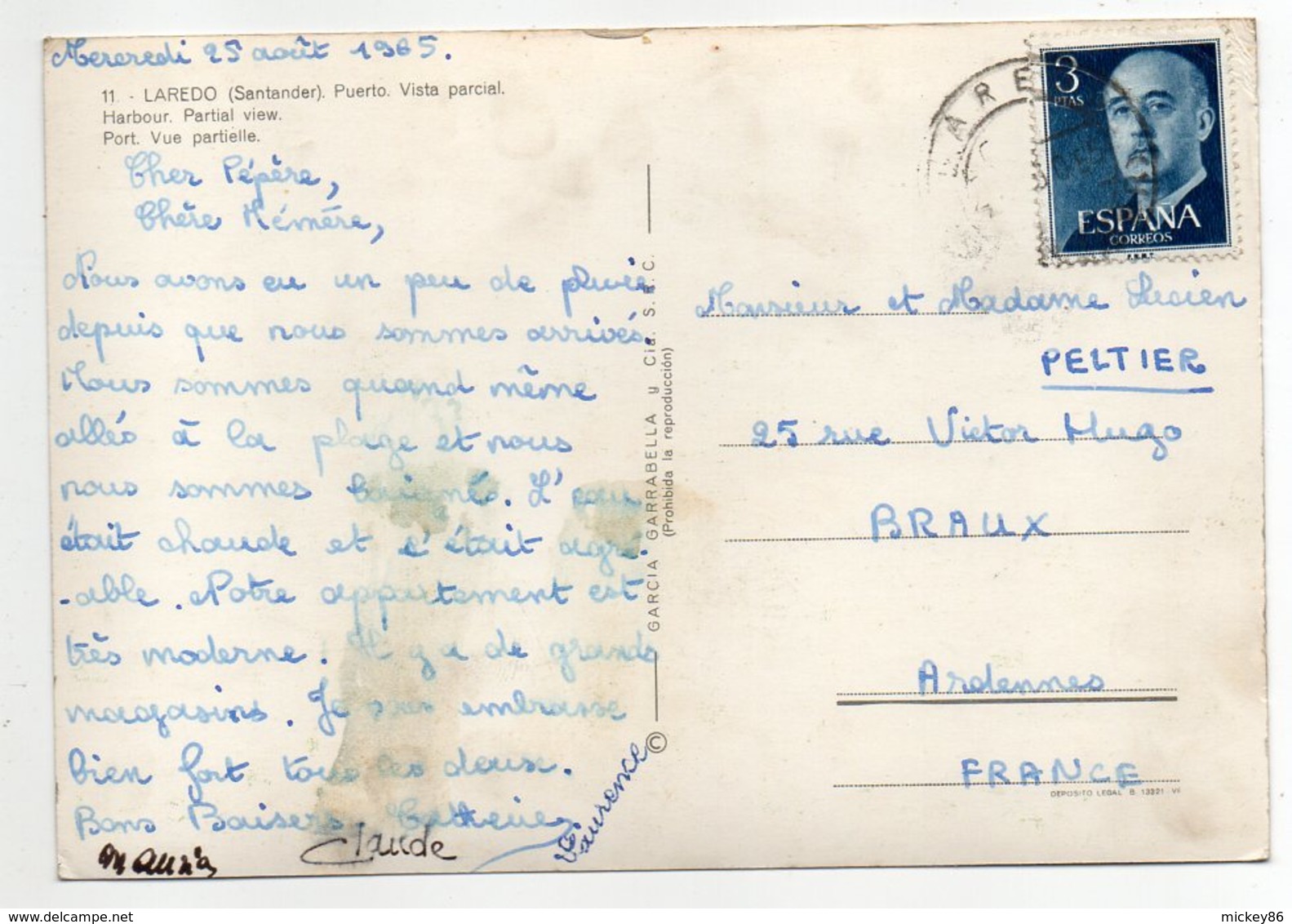 Espagne -- LAREDO --1965-- Vue Partielle Du Port   ---timbre --cachet - Cantabria (Santander)